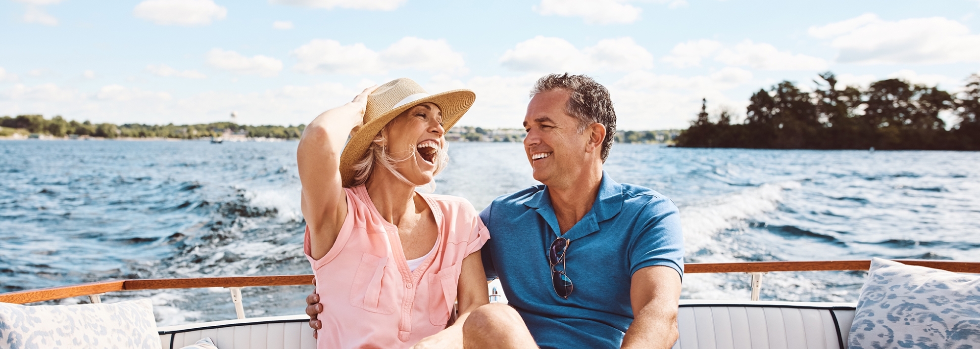 Couple on a boat ride